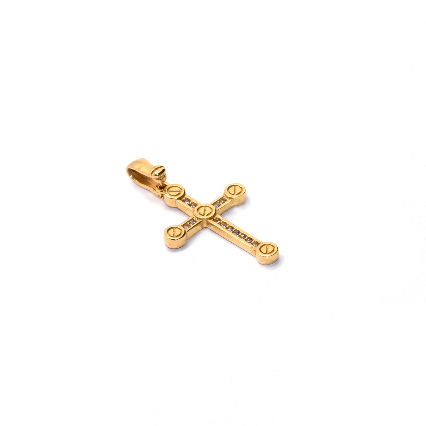 Croce con zirconi oro 18k