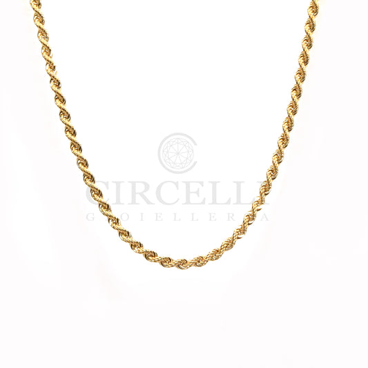 Collana corda oro giallo 18k