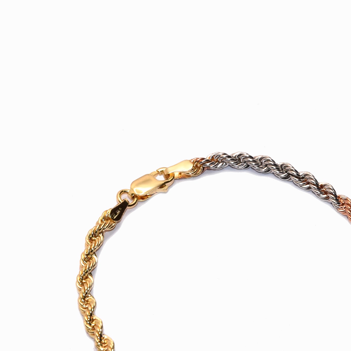 Bracciale corda tre ori 18k