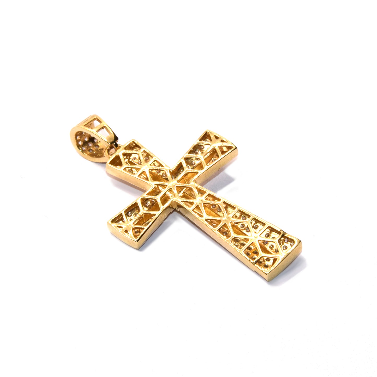 Croce Big pavè oro 18k