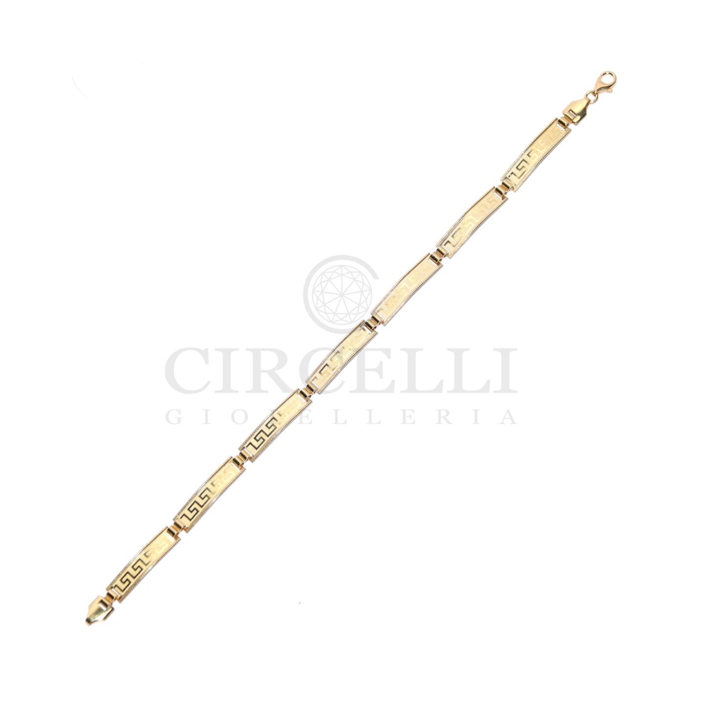 Bracciale piastre con greca oro 18k