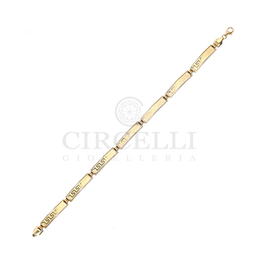 Bracciale piastre con greca oro 18k