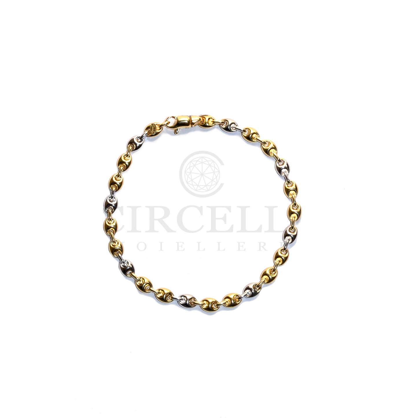 Bracciale maglia marina bicolore oro 18k