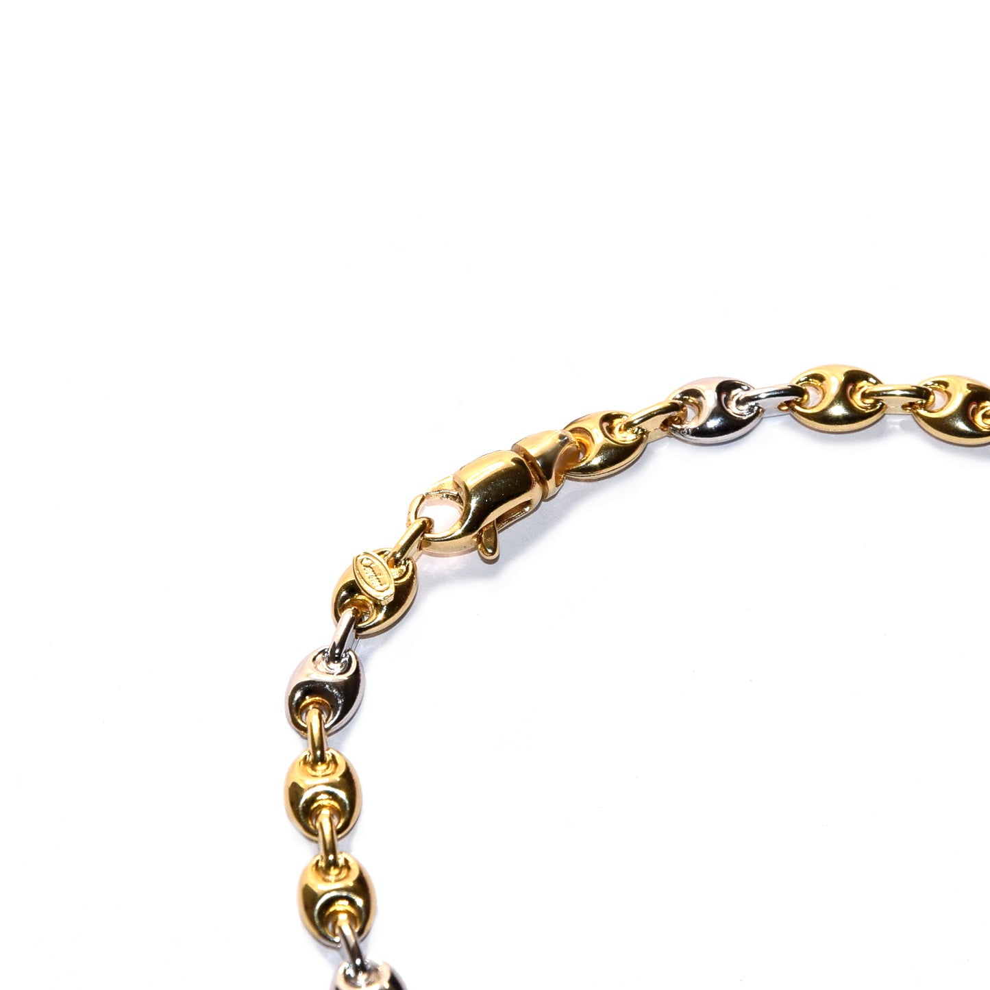 Bracciale maglia marina bicolore oro 18k