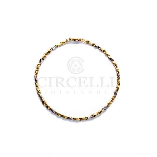 Bracciale bicolore oro 18k