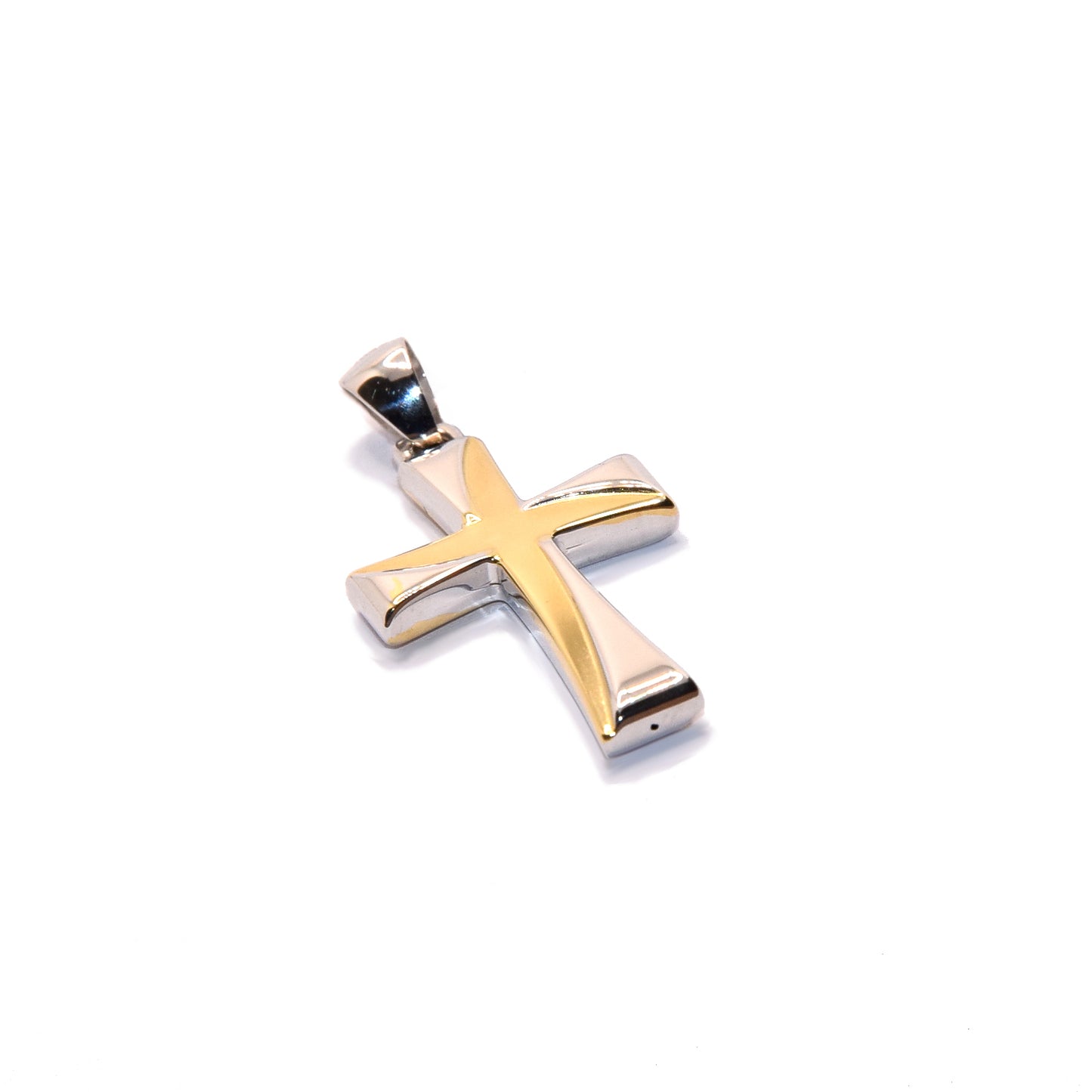 Croce bicolore oro 18k