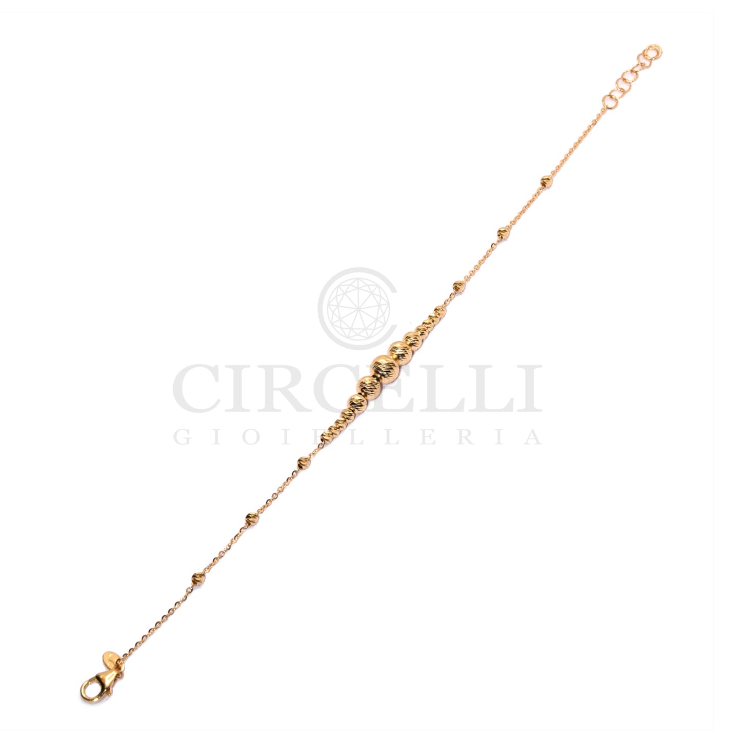 Bracciale sfere diamantate oro 18k