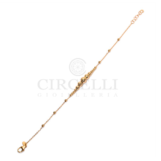 Bracciale sfere diamantate oro 18k