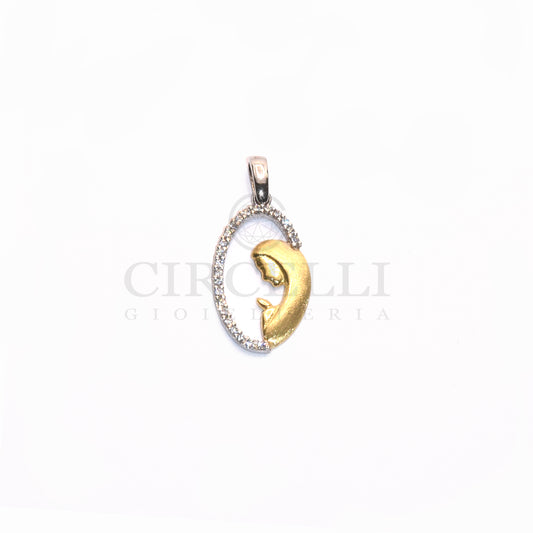 Medaglia sacra bicolore oro 18k