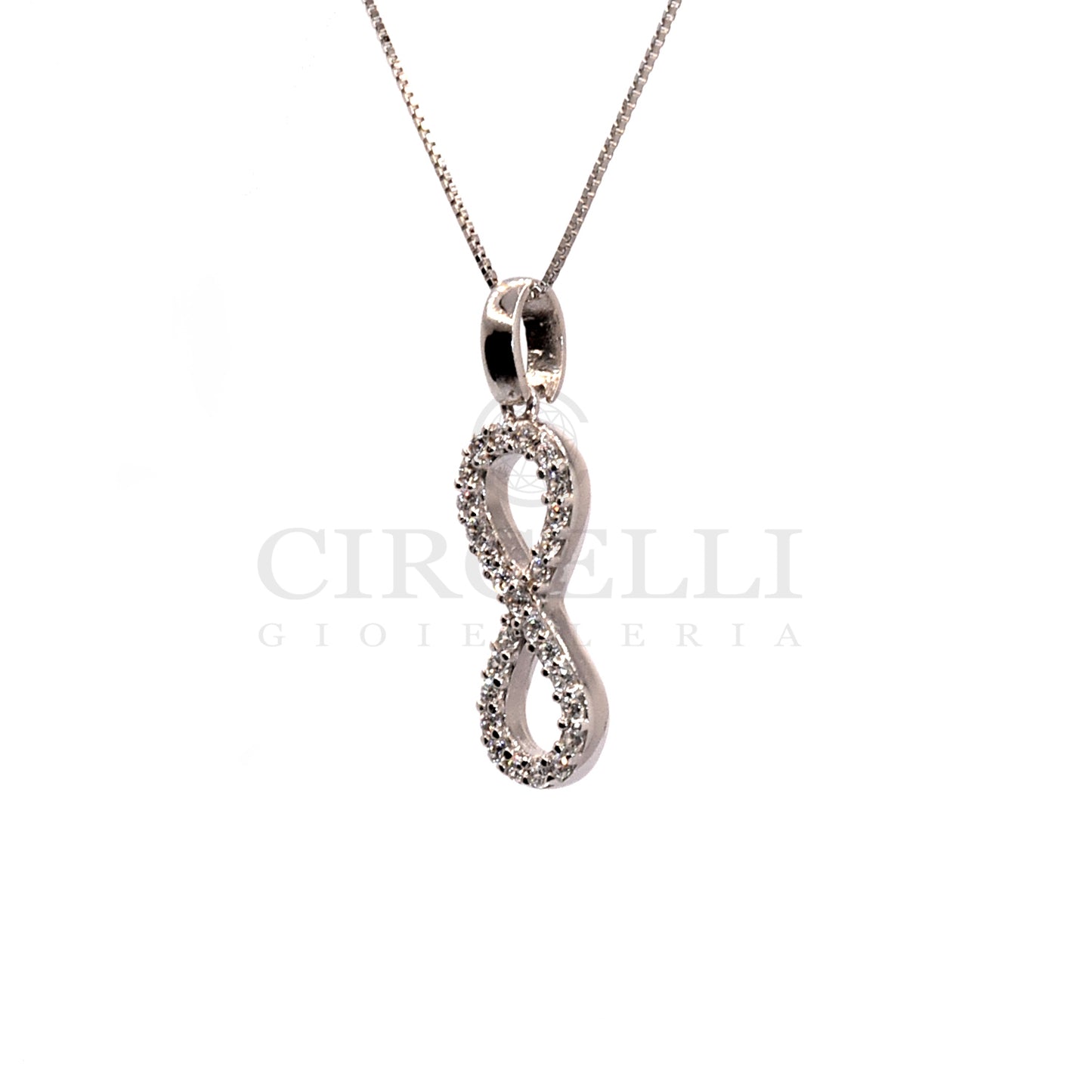 Collana infinito oro bianco 18k