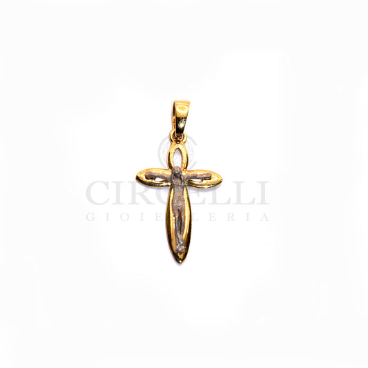 Croce bicolore oro 18k