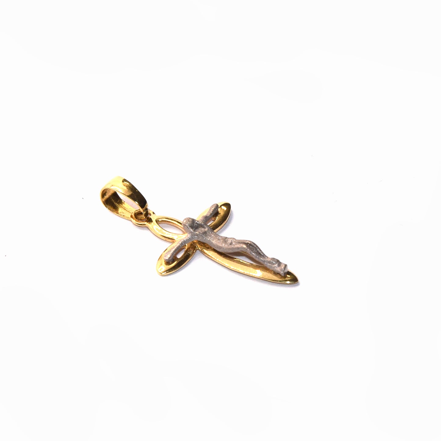 Croce bicolore oro 18k