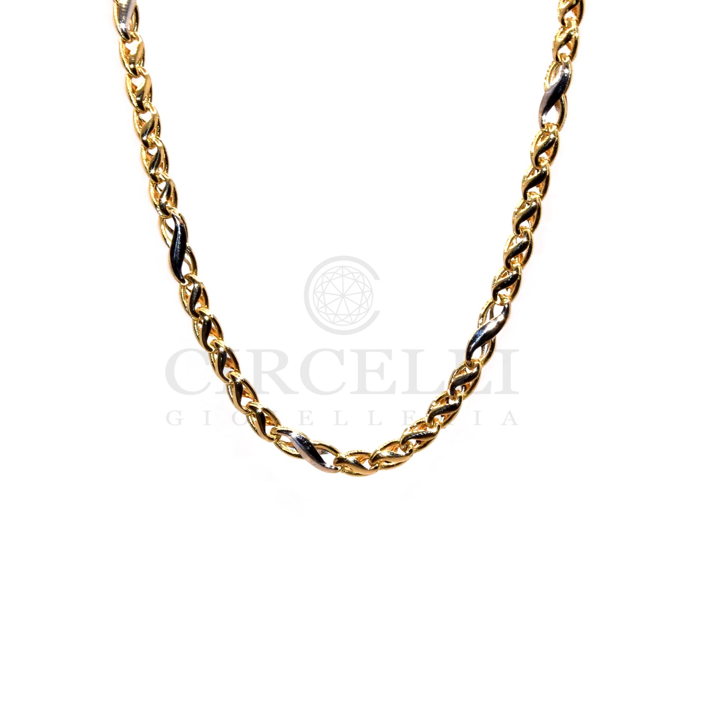 Collana bicolore oro 18k