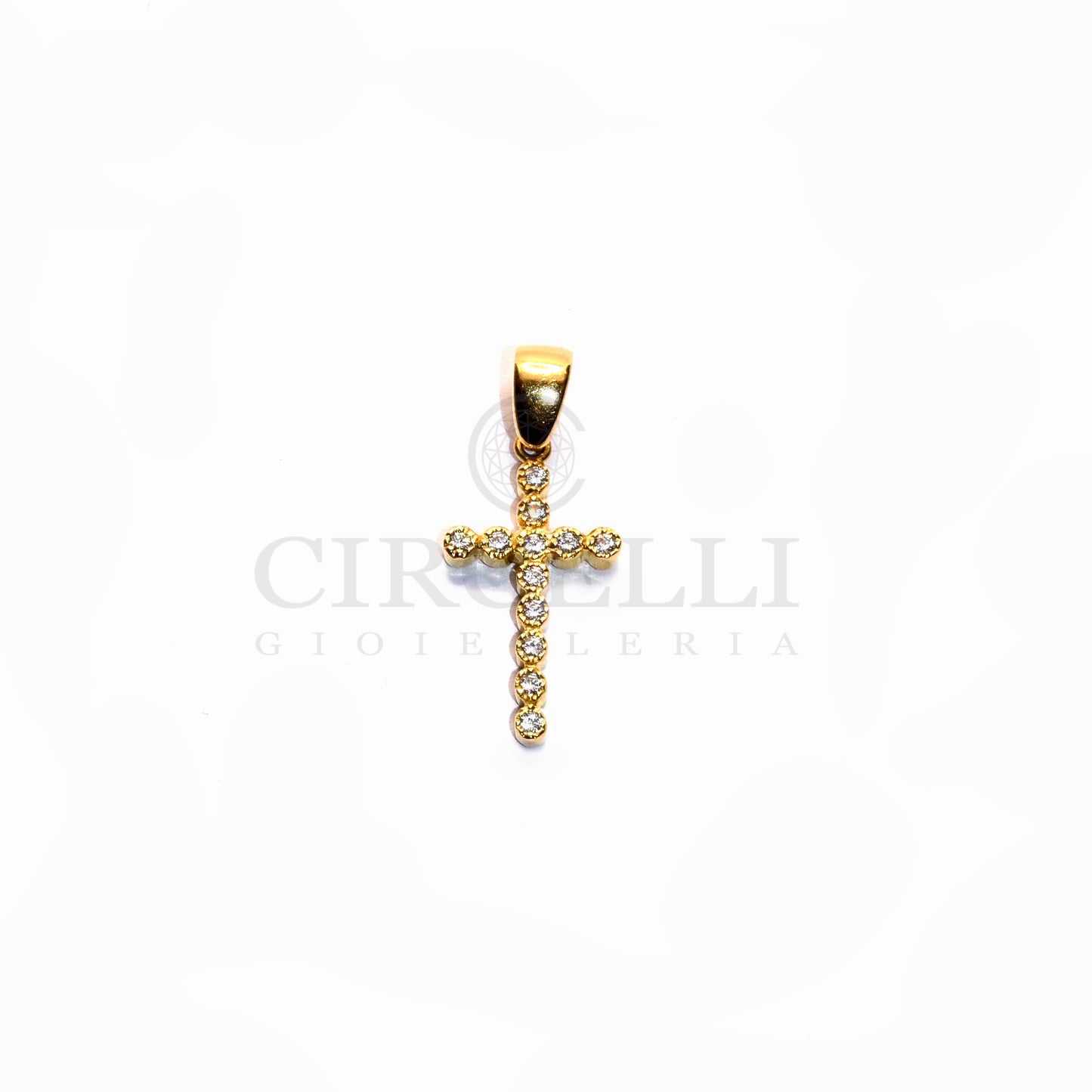 Croce pavè oro 18k