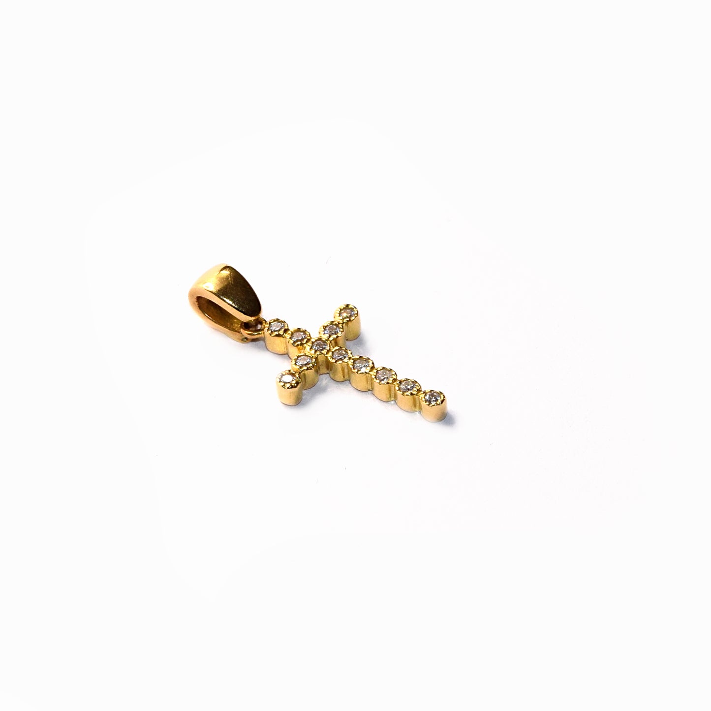 Croce pavè oro 18k