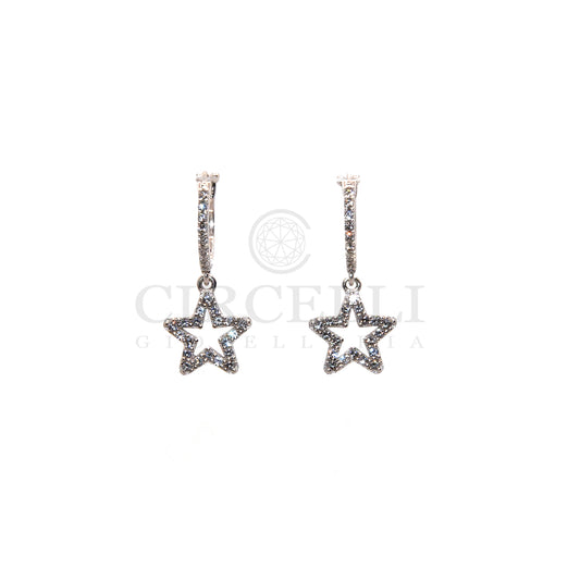 orecchini cerchietti stella oro 18k