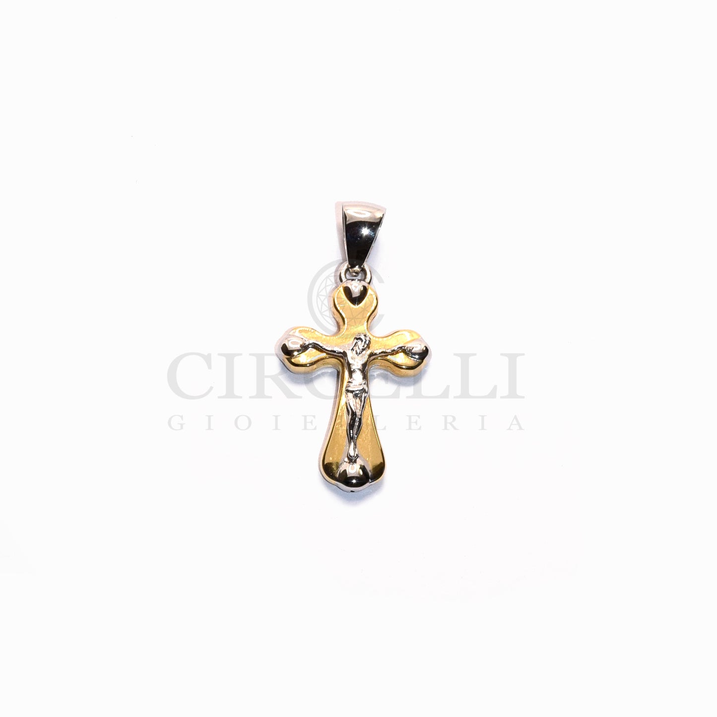 Croce bicolore oro 18k