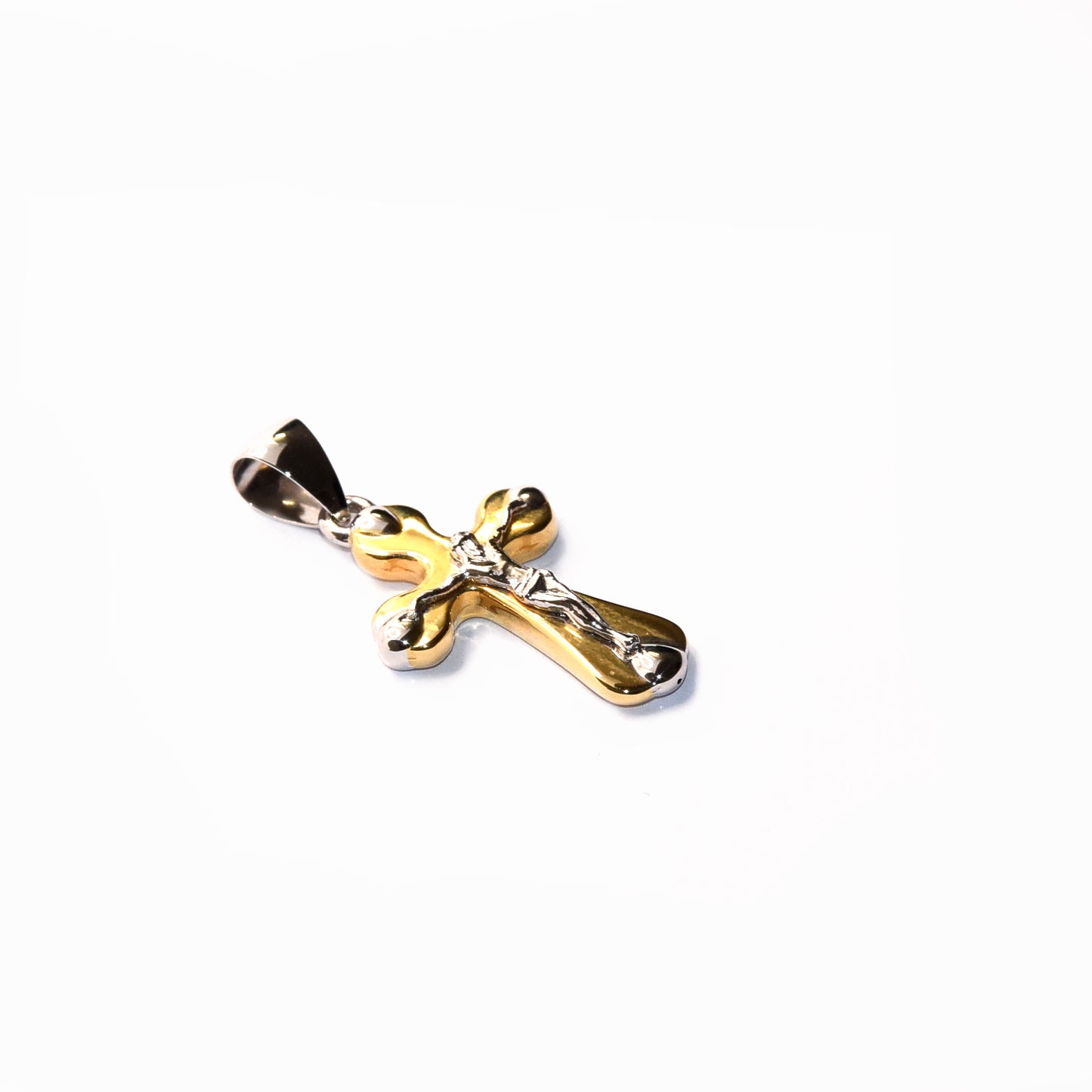 Croce bicolore oro 18k