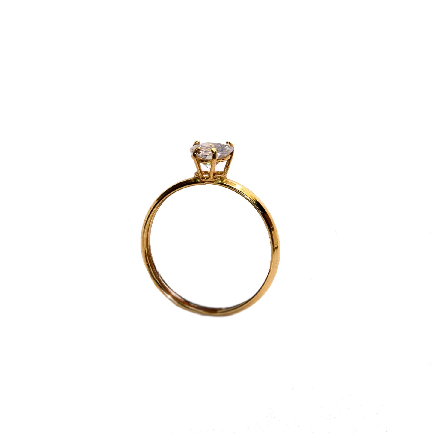 Anello solitario cuore oro 18k