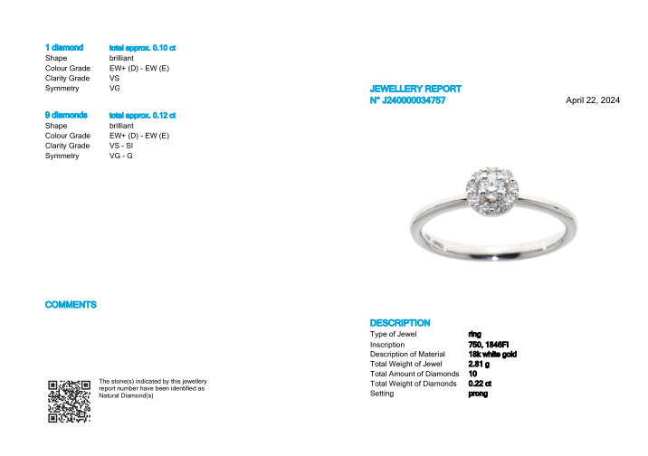 Anello Solitario "Jennifer" collection HRD ANTWERP