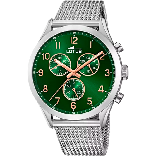 OROLOGIO LOTUS MINIMALIST 18637/2 VERDE BRACCIALE IN ACIAIO, UOMO