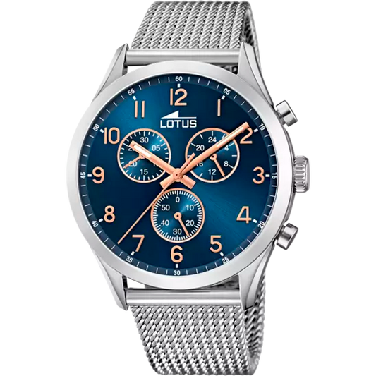 OROLOGIO LOTUS MINIMALIST 18637/3 BLU BRACCIALE IN ACIAIO, UOMO