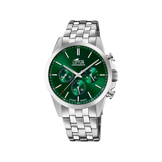 OROLOGIO LOTUS CHRONO 18989/3 VERDE CINGHIA ACCIAIO INOSSIDABILE 316L, UOMO